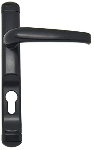 MICEL - 68070 - Juego de manilla para puerta, Con bocallave, Placa y maneta de aluminio, Color negro, 225 x 135 x 47,5 mm