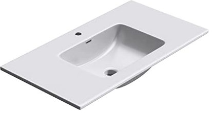 Durovin Bathrooms Luxurious Stone Resin Bathroom Basin - Self Rimming Drop in Sink - Semi Recessed - One Tap Hole with Overflow (900 x 480mm)