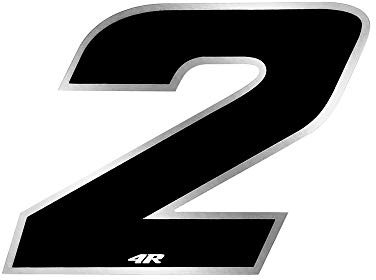 4R Quattroerre.it - 13002 - Numero Gara Adesivo per Moto 2, Nero, 10 x 13 cm