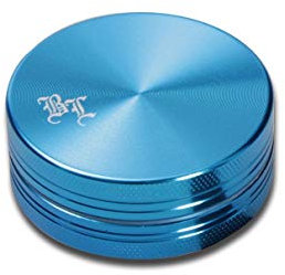 Black Leaf BL 2-teilig Ø 40mm hochwertiger Aluminium beschichteter Crusher Premium Grinder mit Logo Gravur Hellblau, Metall, Ø40mm