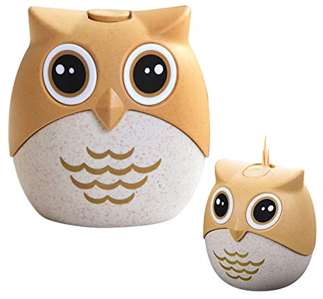 Hyever - Dispensador de palillos de dientes decorativos, diseño de búho, divertido para la mesa del hogar, restaurante, cocina y fiesta
