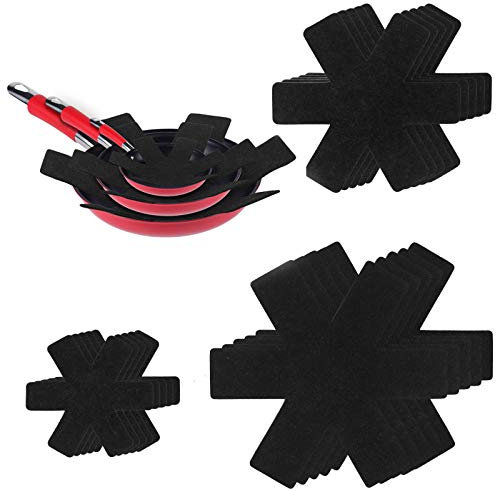flintronic Pfannenschutz, 15PCS Pfannenschoner Topfschutz, Hitzebeständigerung, Stapelschutz, Topfschoner Anpassbare Größe, Anti-Rutsch Stapelschutz für Pfannen, Töpfe und Schüsseln, Küchenutensilien