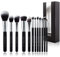 Set Pennelli Make up Oscar Charles, set di pennelli per trucco professionale da 12 pezzi, sei pennelli per trucco per il viso e set di sei pennelli per trucco per gli occhi (argento)
