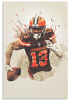 GUAHUA Poster, Motiv: Rugbyspieler Odell Beckham Jr Sportposter, dekoratives Gemälde, Leinwand, Wandkunst, Wohnzimmer, Poster, Schlafzimmer, Gemälde, 40 x 60 cm