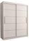 E-MEUBLES Kleiderschrank Schwebetürenschrank 2-türig Schrank mit vielen Einlegeböden und Kleiderstange Schiebetürenschrank Gaderobe Schiebtüren BxHxT 150x200x61 - Lara 06 (Weiß)