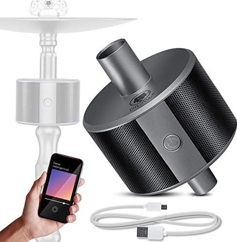 DILAW® Shisha ECO Bluetooth Speaker Hookah SoundBar Mini Bluetooth Lautsprecher, 80dB Kabellose Tragbare Wasserpfeife Musikbox mit 24 Farbige LED 10m Bluetooth Reichweite 350 mAh, Grau