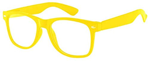 Boolavard Kids Nerd Brille Clear Lens Geek Fake Brillen für Mädchen Jungen Brillen Alter 4-12 (Gelb)
