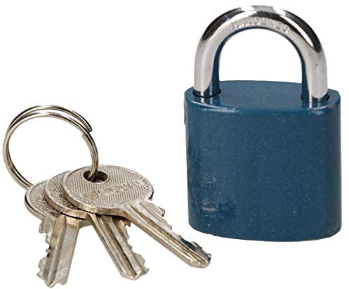 KOTARBAU® Gusseisen-Vorhangschloss 45 mm zur Einbruchsicherung Universalschloss Vorhängeschloss Bügelschloss mit Blauem Gehäuse