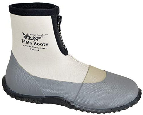 ForEverlast Inc. Flats Boots Lightweight Neoprene Rubber Boots Generation II for Fishing & Wading, Water Resistant, for Men & Women, Size 6, grey