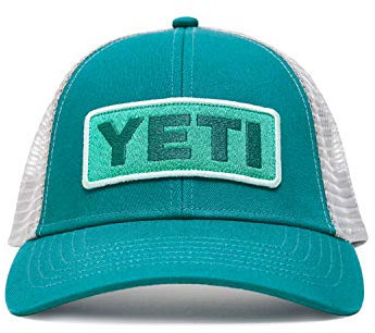 YETI Logo Badge Low Profile Trucker Hat mit BUREO Krempe, Grün/Aquifer Blue, Einheitsgröße