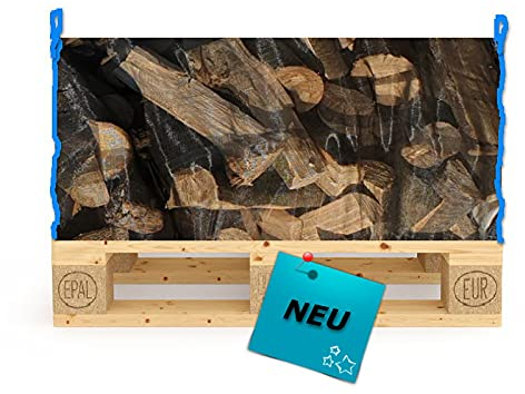 Premium Paletten-Holzbag Big Bag für Brennholz Scheitholz Kaminholz Woodbag Brennholzsack Voll-Netz Big Bag 80cm120cm100cm Direkt vom Hersteller (ohne Holz) 10 Stück