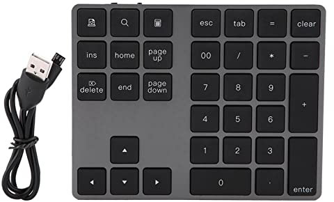 Noir 34 touches mini pavé numérique sans fil Bluetooth clavier numérique USB clavier pour Apple PC