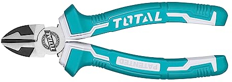 TOTAL - Side Cutters | 160 mm | for Cutting Hard and Durable Materials | for Wire, Cable, Nails or Screws | Made of Chrome Vanadium | Bi-Material Handle