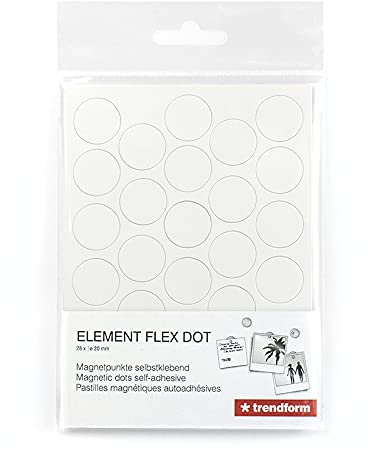 Element Flex Dot - 28 Selbstklebende Punkte zum Anbringen von Magneten | weiß | Ø 20mm