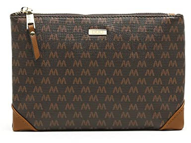 MISAKO Monogram Trousse de Toilette avec Impression Monogramme - Nécessaire de Voyage de Mode pour Femme - Joli et spacieux Monogram Marron 15 X 23 X 1 cm
