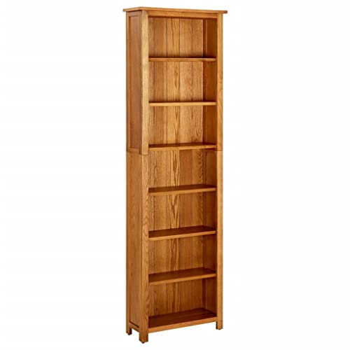 vidaXL Eichenholz Massiv Bücherregal 7 Fächer Standregal Wandregal Bücherschrank Holzregal Raumteiler Bürorregal Regal Aktenregal 60x22x200cm