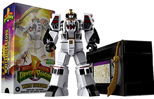 Mighty Morphin Power Rangers Megazord 17,8 cm klassisches Figurensammler-Set (weißer Tigerzord)