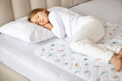 Lynmark® Toddler Potty Training Bed Pads - Soft Waterproof Bedwetting Pee Protector Mat for Kids - Multi-Layer Non-Slip Washable Incontinence Mattress Sheet Absorbs Up to 2000ml - 90 x 85cm, Explorer