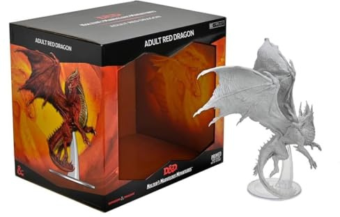 Dungeons & Dragons Nolzur's Unpainted Miniatures: Adult Red Dragon, Multi (90578)