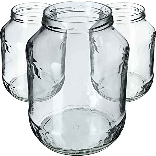 KADAX Weckgläser 1,7L, Einmachglas zum Einlegen, fi89 mm, Einkochgläser, Sturzglas, Gurkenglas, Konservenglas, Rundgläser, Einweckgläser (Ohne Deckel 8 Stück)