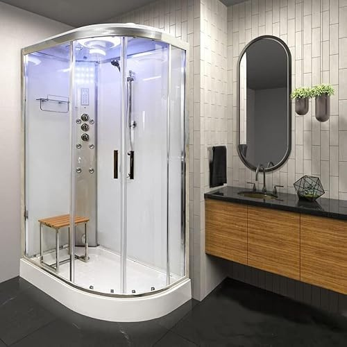 SS1200 Left White Steam Shower Cabin (1200 x 800 x 2200mm)