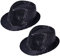 SAFIGLE Fedora-Hut mit Pailletten Jazz-Hut Zauberer Latin Jazz Mardi Gras Cosplay Abschlussball Kostüm Party-Accessoire für Erwachsene Und Kinder (2Er-Pack) Schwarz