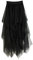 Tüllrock Lang Damen Plisseerock - Weiche Tüll Petticoat A-Linie Midi Röcke Schwarz - Festlich (Black, One Size)