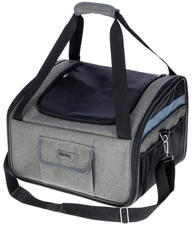 Kerbl Pet Autositztasche Vacation 44x35x30cm, grau/blau