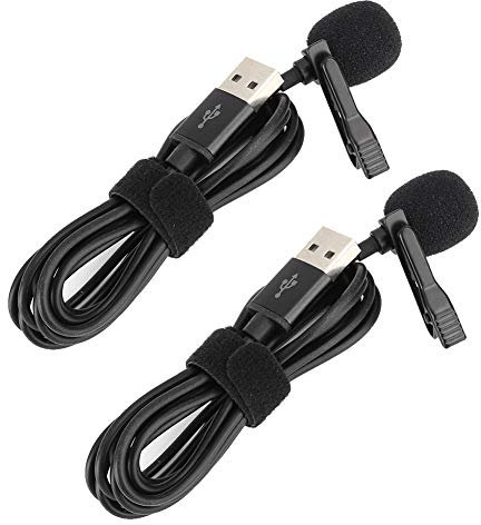Mini USB Lavalier Microphone, Wired 360 Degree Pick Up Lapel Collar Clip-on Omnidirectional Mic for SLR Camera Mobile Phone Vlog Video Interview/Live Broadcast
