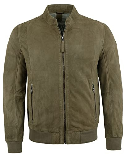 Gipsy - Herren Echtleder Lederjacke Lammnubuk Blouson helle Khaki Größe XX-Large