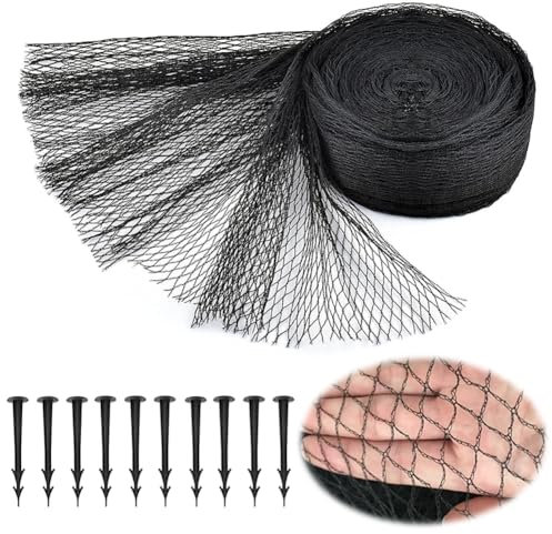 HXC-BLG 4 x 5M Vogelschutznetz Teichnetz feinmaschig (17x17 mm) robust Starkes HDPE Poolnetz Laubnetz Obstbaumnetz Taubennetz Gartennetz Balkon Netz mit 10 Bodenanker
