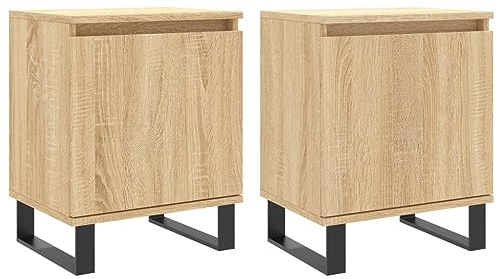 vidaXL Nachttische 2 STK. Sonoma-Eiche 40x30x50 cm Holzwerkstoff