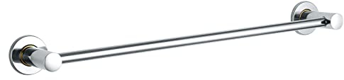 XJYMCOM Stainless Steel Towel Bar Rail - 50 cm, Round Towel Bar Bail Rack Bathroom or Kitchen Accessory Screws Mounting Polished Finish Silver