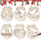 30 Stück Weihnachten Holzanhänger, Holzscheiben Weihnachtskugeln zum Basteln Kinder Holz Weihnachtsschmuck DIY Bemalen Scheiben Weihnachtsanhänger Weihnachtsdeko Bastelset Anhänger Deko (6 Muster)