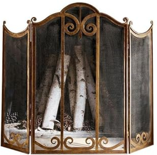 BinOxy Protectora para Chimenea European Style Fireplace Screen with Mesh Screen Partition, Living Room Household Fireplace Decoration Guardrail Salvachispas