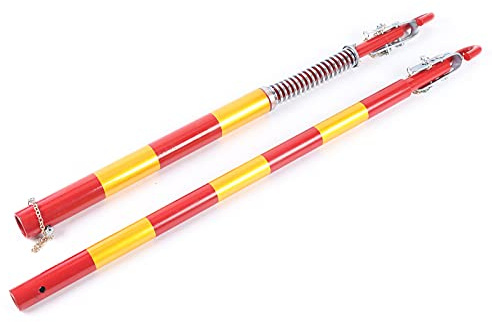 ROGONPDK Abschleppstange 5T Abschleppstange Pannenhilfe mit Federpuffer Stahl Abschleppstange 8.7 KG für Autos kleine SUVs Rot und Gelb