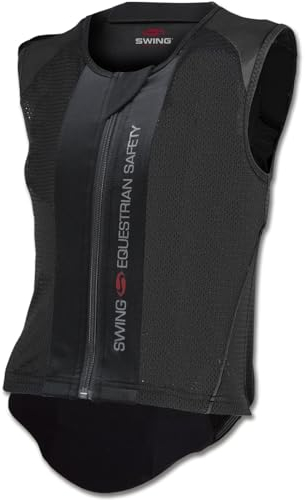 RL24 - Rückenprotektor P06 flexibel Swing | Protektorenweste aus Hightech-Materialien | Schutzweste f. Reiter | Schutz f. Wirbelsäule & Steißbein | Reitweste in Schwarz | Damen & Herren Größe L
