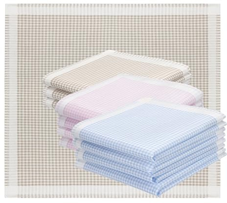 Betz 12 Stück Damen Stoff Taschentücher Set Emma Größe ca. 28x28 cm 100% Baumwolle