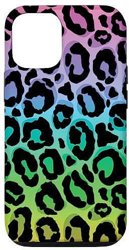 iPhone 14 Pro Multi-Color Rainbow Leopard Print Case