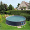 poolomio® Stahlwandpool rund 460 x 120 cm Graphite/Weiß | Robuster Gartenpool als Aufstellbecken oder Einbaupool | Aufstellpool Komplettset mit Innenfolie 0,5 mm, Skimmer & Einlaufdüse