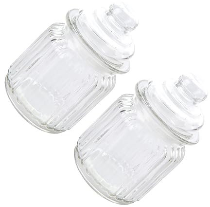 KICHOUSE 2piezas Recipiente Hermético De Vidrio Sellado Para Miel Granos Conservar Alimentos