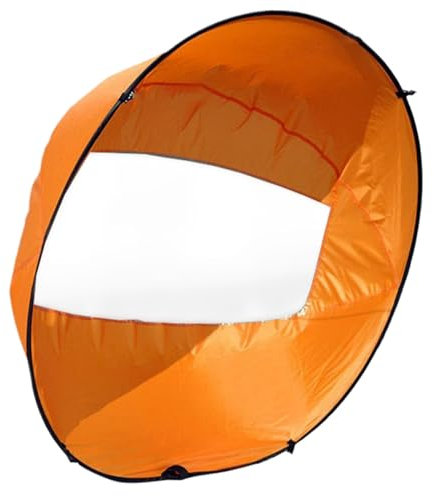 Peosaard Kayak Segel, 42 Zoll faltbares Paddel Segel mit klarem Fenster, Kajak -Sonnenschatten -Kanu Segel für Kajakbootsegelboot, Orange