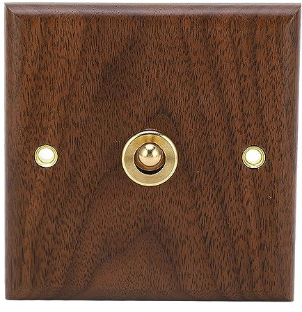 Walnuss-Kippschalter, Vintage-Stil, Handgefertigtes Messing-Wandpaneel, Holzmaserung, für Antike Dekoration, aus Schwarzem Walnussholz