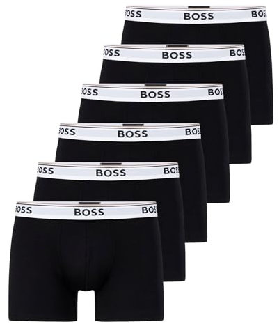 BOSS Herren Power Long Boxer Unterhosen Cotton Stretch 6er Pack, Farbe:Schwarz, Wäschegröße:2XL, Artikel:-994 Open Black