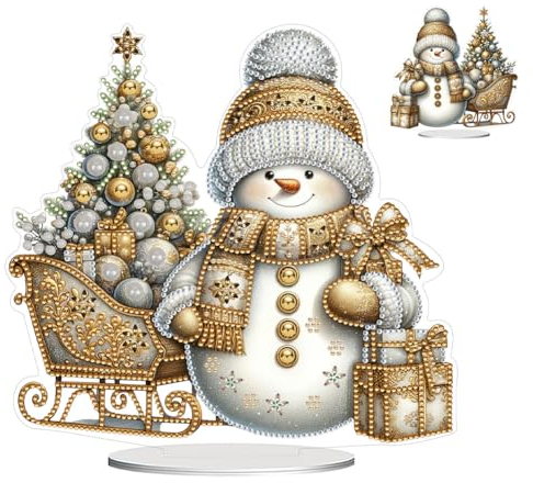 Generisch DIY Diamond Painting Weihnachten Tisch Deko, 5D Diamant Painting Tischdeko, Diamant Malerei Stehend Kunst Set für Anfänger Hausgeschenk Deko Geschenke
