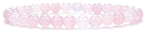 Mineral Est Bracelet Quartz rose 6mm | Qualité Extra, Développe l'autonomie, Lithothérapie et chakras