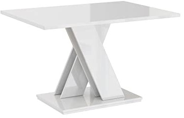 PROROOM FURNITURE - Onyx Mini - Couchtisch 120x60 Höhe 60 cm - Kaffeetisch Rechteckig - Sofatisch - Coffee Table - Wohnzimmertisch Modern - Beistelltisch Klein - Weiß Hochglanz