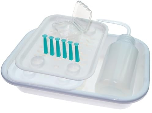 Kontaklinsenbehälter Reinigungsset für harte/RGP/OK Linsen, Spül- und Trockenschalen doppellagig, Trockenreinigungsset, 6teiliges Werkzeug zum Entfernen von harten Linsen, mit 150 ml Spülflasche