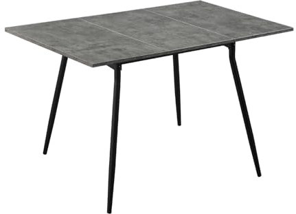 B&D home Esstisch Jonte, ausziehbar 80-120 x 80 cm, 4 Personen Küchentisch Holztisch mit Metallgestell für Esszimmer, Küche, modern Industrial Design, Beton Optik, 11219-80-FS-BETO