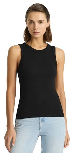 Women's Tank Tops - Australian Good Earth Cotton® Rib - Black - Small | Slim Fit Ribbed Tank Tops for Women, Fine-Ribbed 9oz Cotton with Lycra® Stretch, Climate-Positive, Underlayer or Standalone